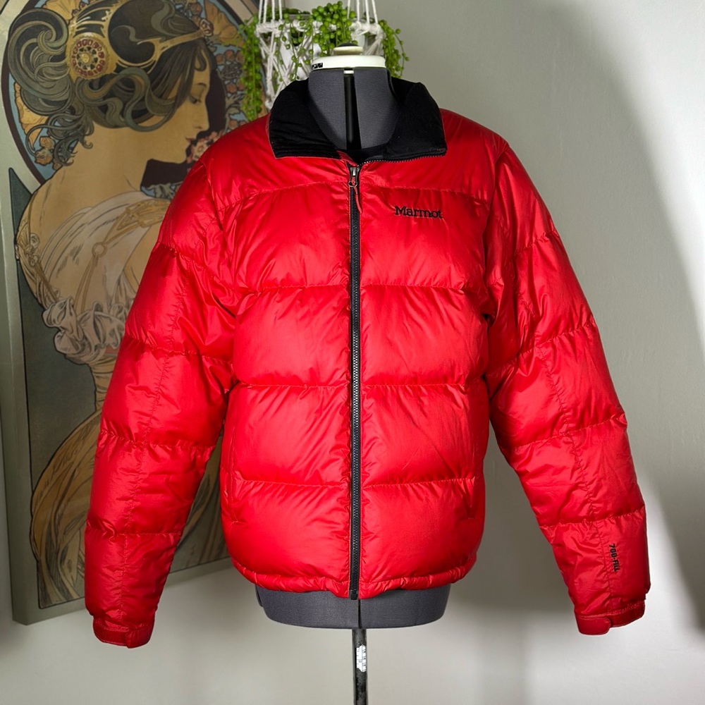 Men’s Red Marmot Down Jacket 700 Duck Down Fill Winter Puff Insulated Jacket